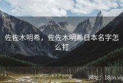 佐佐木明希，佐佐木明希日本名字怎么打