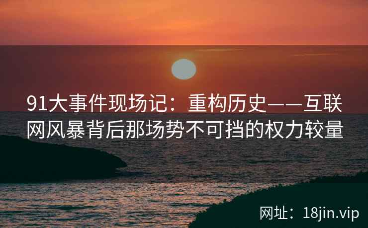 91大事件现场记：重构历史——互联网风暴背后那场势不可挡的权力较量