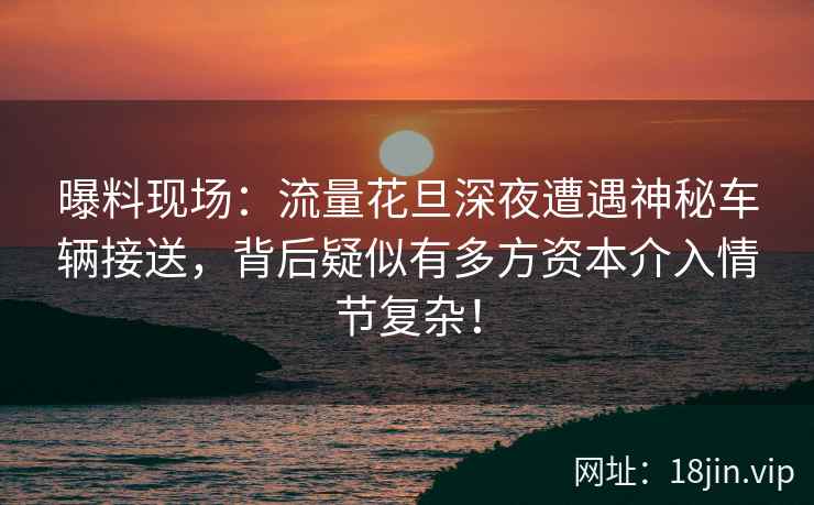 曝料现场：流量花旦深夜遭遇神秘车辆接送，背后疑似有多方资本介入情节复杂！